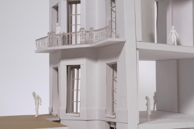 Haigh Hall Wigan 1:50 model made using paper and cardboard